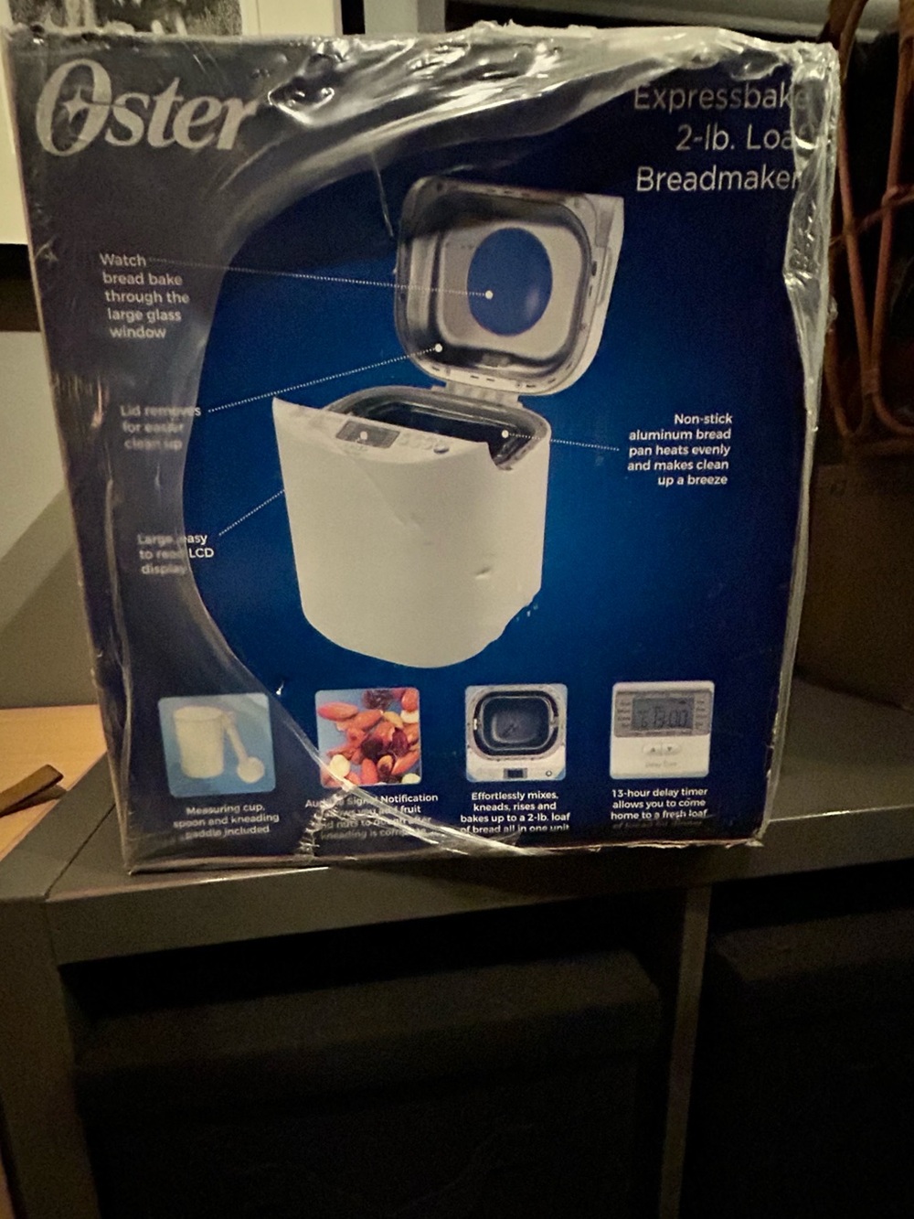 Oster White and Blue Breadmaker Box